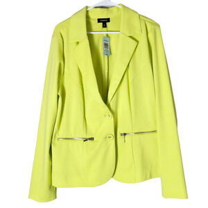 Torrid Yellow Blazer Jacket Button Pockets Business Casual Plus Size 2X NWT